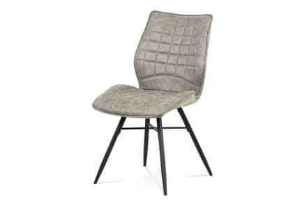 Autronic Moderná jedálenská stolička Jídelní židle, lanýžová látka vintage, kov černý mat (HC-444 LAN3)